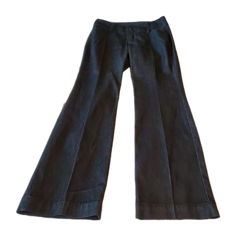 W62 Signature Fit Women's Trousers‎ Dark Wash Black Cotton Blend Size 4 Stretch